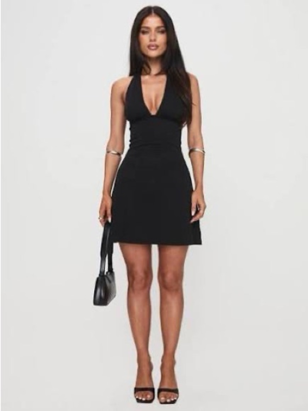 Princess Polly Black Halter Mini Dress